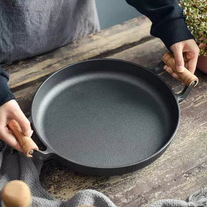 Multi-Functional Cast Iron Non-Stick Frying Pan With Lid & Ear Handles(30cm)