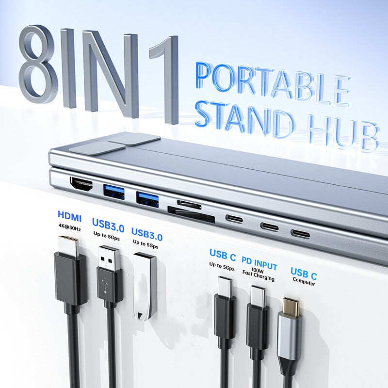 Limited-time offer-USB-C Docking Station Laptop Stand with 4K HDMI