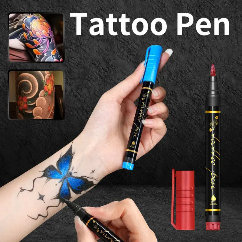 10-Color Temporary Tattoo Markers Set