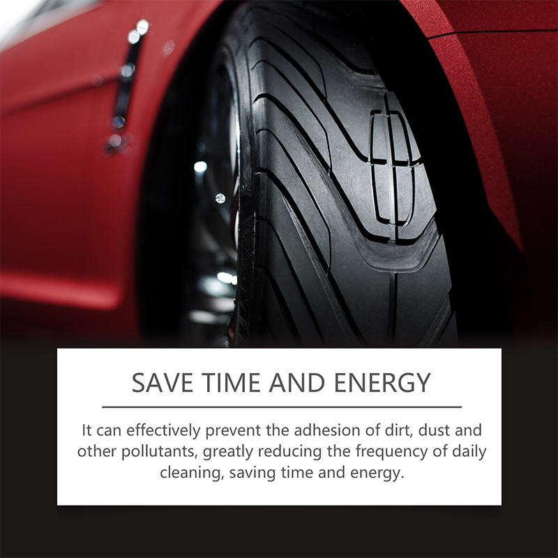 Tire wax – restores black gloss, blocks UV, repels dirt. Easy & quick!