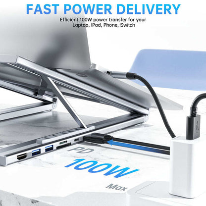 Limited-time offer-USB-C Docking Station Laptop Stand with 4K HDMI