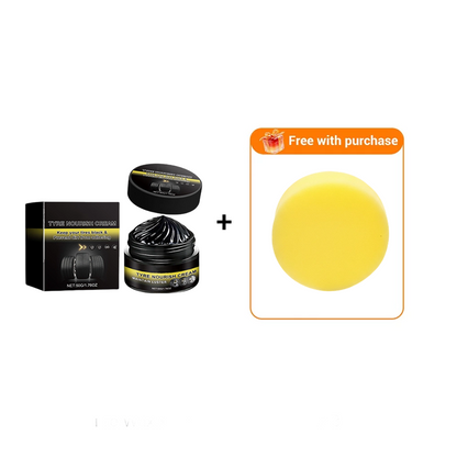 Tire wax – restores black gloss, blocks UV, repels dirt. Easy & quick!