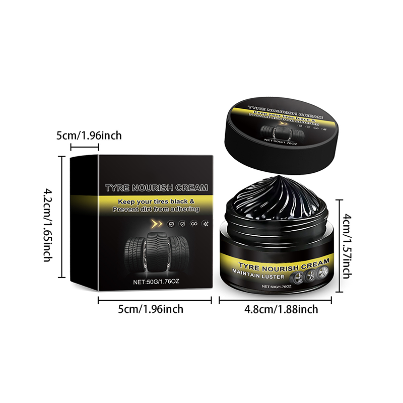 Tire wax – restores black gloss, blocks UV, repels dirt. Easy & quick!